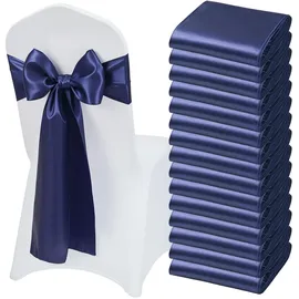 Vevor Satin-Stuhlschärpen mit Schleifen 50 St. Marineblau
