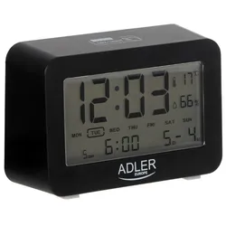 Adler AD 1196B Batteriebetriebener Wecker schwarz digital Hintergrundbeleuchtung 3 Alarme