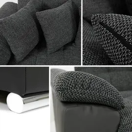 Mirjan24 Ecksofa Niko Bis Cord, Polsterecke mit Bettkasten und Schlaffunktion, Sofa, Polstergarnitur (Farbe: Poso 110, Seite: Links) - Grau