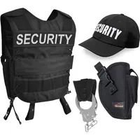 normani Polizei-Kostüm, Karnevalkostüm Security Weste inkl. Holster, Handschellen, Mütze schwarz XS/S | XS/S