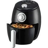 COFI 1453 1000W Heißluft-Fritteuse Airfryer 2,0L Stufenlose Temperaturregelung von 80 bis 200°C Schwarz - Schwarz
