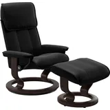 Stressless Stressless® Relaxsessel »Admiral«, (Set, Relaxsessel inkl. Hocker), mit Classic Base, Größe M & L, Gestell Wenge schwarz