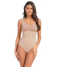Magic Bodyfashion Shaping-Body MAGIC BODYFASHION, Damen, Gr. S, Cup C, braun (cappuccino), Obermaterial: 85% Polyamid, 15% Elasthan, eng normal, tiefer Rundhals, Bodys, starke Kompression, nahtlos, eng, basic, bequem, weich