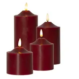 MARELIDA LED Kerzenset Adventskerzen Weihnachten 3D Flamme 4 Größen Timer rot 4 Stück