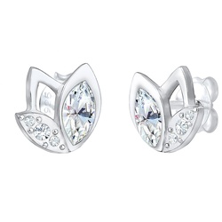 Elli Elli Kolczyki Stecker Blume Kristalle 925er Silber Ohrringe   Damen 
