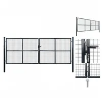 vidaXL Mesh-Gartentor Verzinkter Stahl 400 x 150 cm Grau