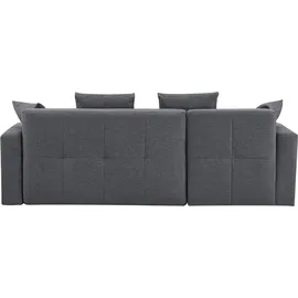 Ecksofa "KILLAM, 217 cm, L-Form, mit Schlaffunktion u. Bettkasten", grau (anthrazit), B:217cm H:85cm T:154cm, 100% Polyester, Sofas, Ecksofa, Recamiere rechts / links montierbar, in Cord und Webstoff