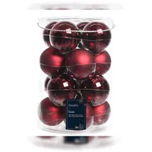 Christmas Decorations Kaemingk Weihnachtsbaumkugeln Glas 8 cm 16 Stück, Ochsenblut Emaille matt Mix