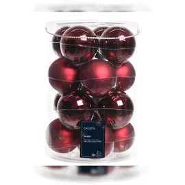 Christmas Decorations Kaemingk Weihnachtsbaumkugeln Glas 8 cm 16 Stück, Ochsenblut Emaille matt Mix