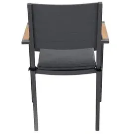 Dehner Montpellier Stapelsessel 55,5 x 55,5 x 88 cm dunkelgrau/braun