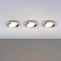 LINDBY 3er Set LED Andrej Modern in Alu 3-flammig Wohnzimmerleuchte