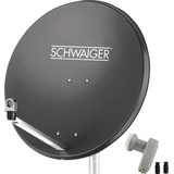 Schwaiger Sat-Spiegel 80cm anthrazit + Twin LNB