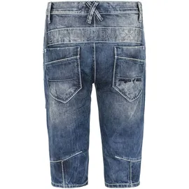 Cipo & Baxx Jeansbermudas CIPO & BAXX "Bermuda & Short", Herren, Gr. 36, Normalgrößen, blau, 100% Baumwolle, unifarben, regular fit kurz, Jeans, mit Applikationen und Ziernähten, CK101
