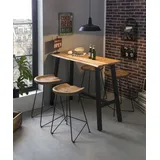 SIT Möbel Live Edge Barhocker 38 x 75 x 37 cm Schwarz