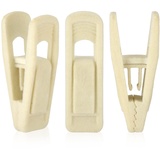 Tinfol Beige 50pc Samt Kleiderbügel Clips, Starke Finger beflockt Clips, Hosenbügel Clips für dünne Kleiderbügel