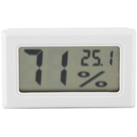 Smandy Mini Thermometer Hygrometer Reptile Messgerät Testtemperatur und Luftfeuchtigkei eingebettetes Digital Thermometer und Hygrometer für Reptilienbehälter Aquarium(-50 °C ~70 °C)(Weiß)