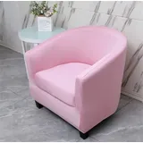 Highdi Sesselschoner Sesselbezug Stretch Sesselüberwurf 2-Teilig Einfarbig Modern Sesselbezug, Elastisch Tub Chair Sesselhussen für Clubsessel Loungesessel Cocktailsessel (Rosa)