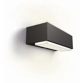 Philips LED-Wandleuchte Aluminium 7,6 cm spritzwassergeschützt anthrazit