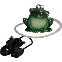 Wasserspeier Frosch mit Pumpe 230V 12cm aus Keramik für Miniteiche - Balkon und Terrasse