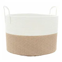 VidaXL Aufbewahrungskorb Braun und Weiß Ø51x33 cm Baumwolle