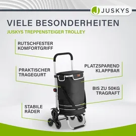 Juskys 3in1 Einkaufstrolley Treppensteiger Schwarz