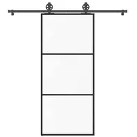 vidaXL Schiebetür mit Beschlag 90x205 cm ESG-Glas & Aluminium