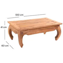 DESIGN DELIGHTS Opiumtisch Honigfarben Mahagoni 100 x 60 x 41 cm
