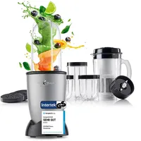 GOURMETmaxx Mr. Magic Mixer | Smoothie Maker mit XXL-Zubehörpaket | Standmixer 18-tlg. | Blender mit auslaufsicheren Frischhaltedeckeln | Food Processor für Shakes, Smoothies etc.