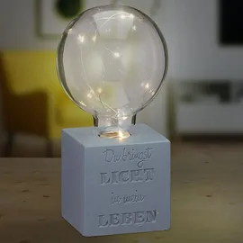 Cepewa LED Leuchte auf Betonsockel Spruch Glühbirne Lichterkette Lampe Designleuchte