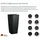 LECHUZA Cubico 22 Komplettset 22 x 22 x 41 cm schwarz hochglanz