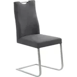 K+W Komfort & Wohnen "6194", 47x100x61 cm, Microfaser 785, Edelstahl grau (anthrazit 88, edelstahlfarbig), Freischwinger, (78158506-0)