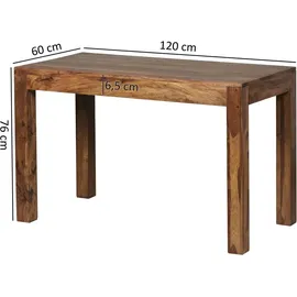 FineBuy Esstisch Esstisch 120 x 60 cm Sheesham Massivholz - Design Esszimmertisch für 4-6 Personen - Landhaus Küchentisch - Holztisch Massiv