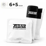 Zedar K1200 Geruchsvernichter und Katzentoilettenbeutel Set - 6 Stück Duftpods - 5 Rollen - für Katzenstreu - Katzentoilette - Katzenklo