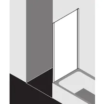 Kermi Liga Seitenwand verkürzt LITVD09016VPK 90x160cm, silber hochglanz, ESG klar Clean, auf Badewanne