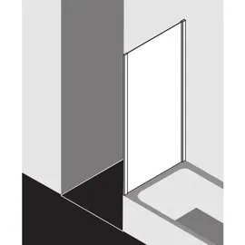 Kermi Liga Seitenwand verkürzt LITVD09016VPK 90x160cm, silber hochglanz, ESG klar Clean, auf Badewanne