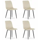 LAVA-Stuhl - hellbeiger Samt x 4