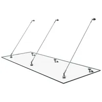 Doporro Vordach Überdachung VSG mit SGP Folie VDG02K Maße:90x200cm