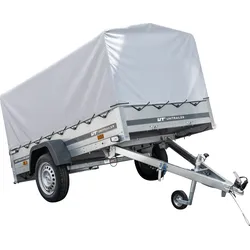 Anhänger Pkw 230x125 Garden Trailer 230 KIPP Unitrailer 750 kg mit Stützrad, Hochplane und Hochspriegel