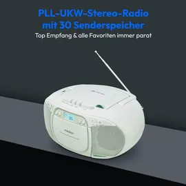 Medion E66476 Stereo Sound System (Boombox, CD-Player, MP3, Kassette, tragbarer Kassettenspieler für Kinder, UKW Radio, AUX, Kopfhörer, Netz & Batterie) grün