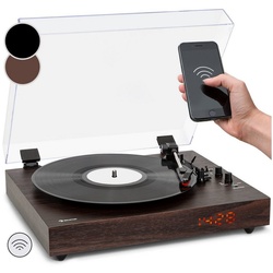 Auna TT-Classic Chrono Plattenspieler (Riemenantrieb, Bluetooth, Schallplattenspieler mit Lautsprecher Vinyl Plattenspieler) braun