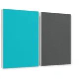 platino24 Akustikplatte 2er Set Rechtecke aus Basotect ® G+ mit Akustikfilz 825x550x50mm bunt|gelb|grau