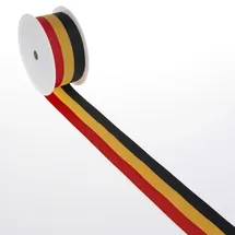 Deko und Band Nationalband Belgien - schwarz, gelb, rot - 25 mm x 25 m - 2436 25 B