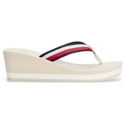 Tommy Hilfiger für Damen. FW0FW08520 Beigefarbene Keilsandaletten für Unternehmen (37), 5 bis 8 cm, Keine, Lässig