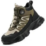 HIEYMSER Arbeitsschuhe Sicherheitsschuhe Herren Damen Anti-Smashing Leicht Rutschschutz Atmungsaktiv Stahlkappenschuhe (Grün, Erwachsene, Herren, 38, Numerisch, EU Schuhgrößensystem, M) - 38 EU