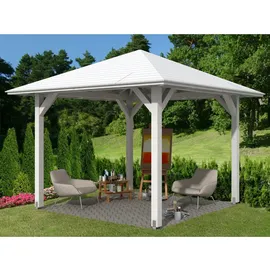 SKANHOLZ Skan Holz Holz-Pavillon Cannes 1 Weiß lasiert 294 cm x 294 cm