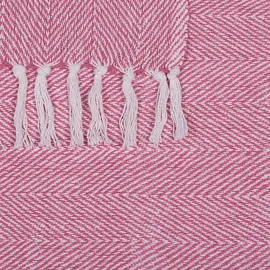 Beliani Tangier Kuscheldecke 130 x 160 cm Rosa/Weiß