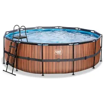 EXIT TOYS Wood Pool 450 x 122 cm inkl. Sandfilterpumpe