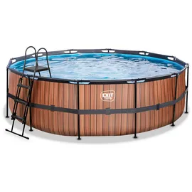 EXIT TOYS Wood Pool 450 x 122 cm inkl. Sandfilterpumpe