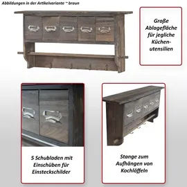 MCW Küchenregal C49 32 x 65 x 13 cm Braun