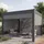 Mendler Pergola MCW-L46 mit Seitenwand Anthrazit 10 cm Alu-Gestell 3 x 3 m